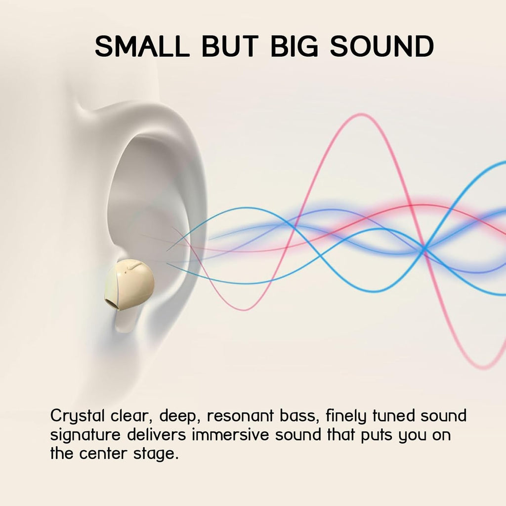 Earphone Invisible Noise Reduction Bluetooth 5.0 Wireless Built-in Mic Xmenha